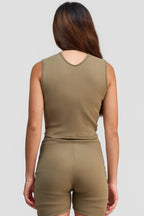 olive organic cotton tank top