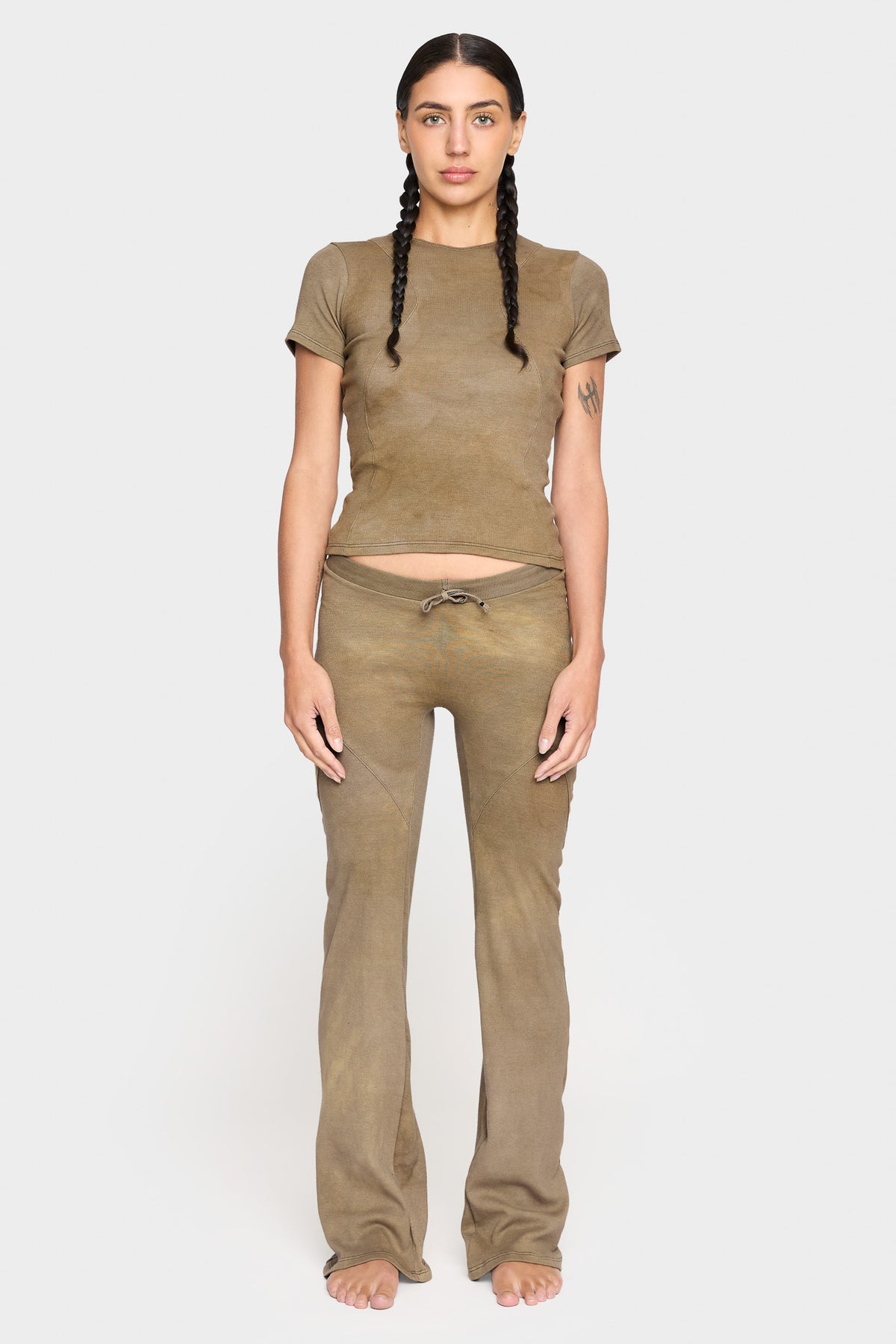 olive organic cotton pants