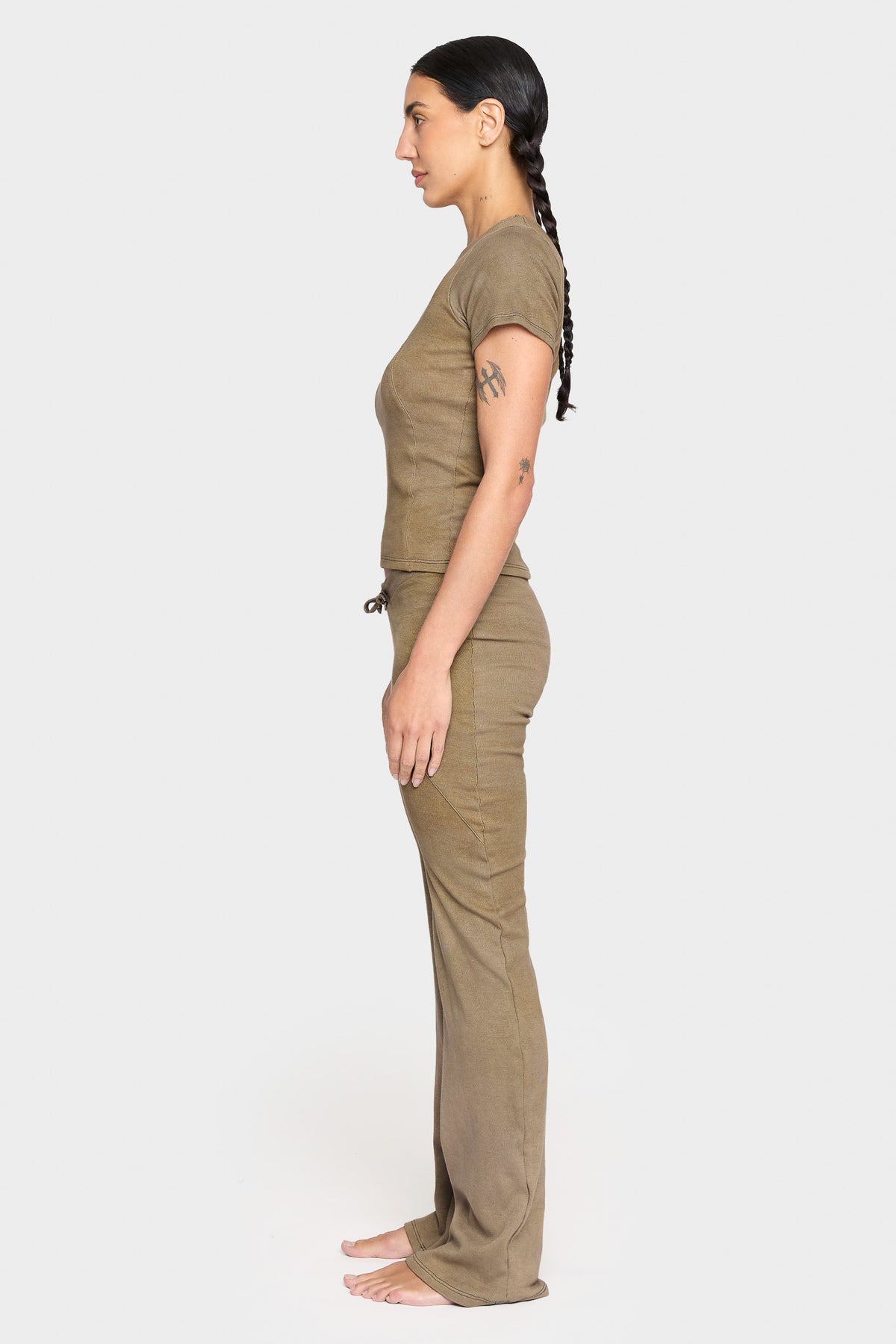 olive organic cotton pants