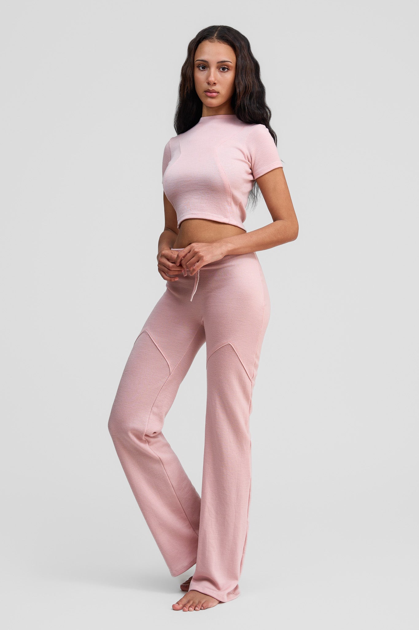 thulite pink merino wool pants