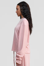 thulite pink merino wool loose shirt