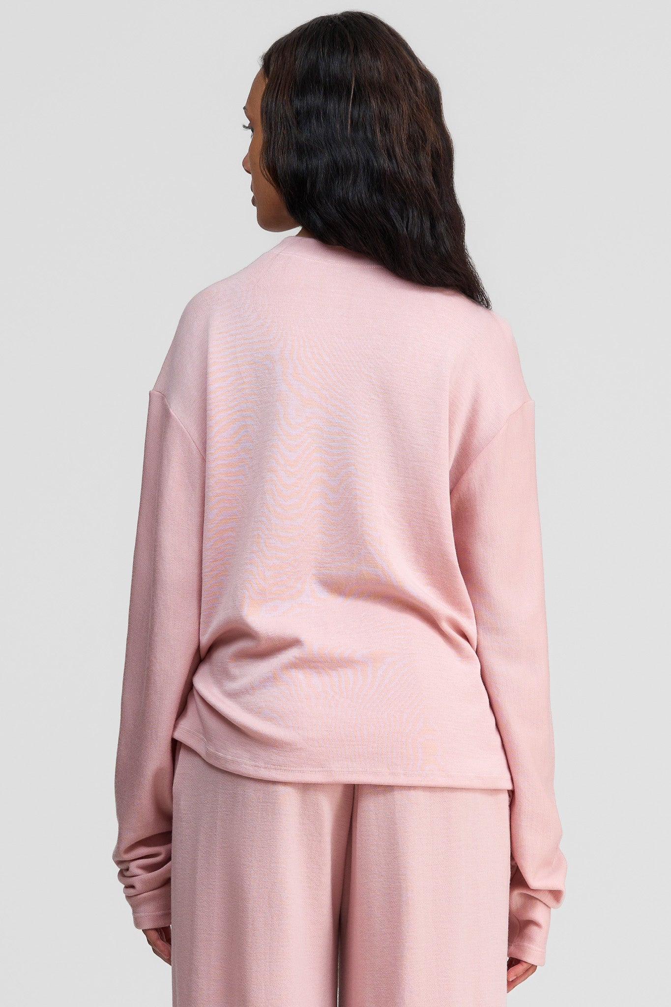 thulite pink merino wool loose shirt