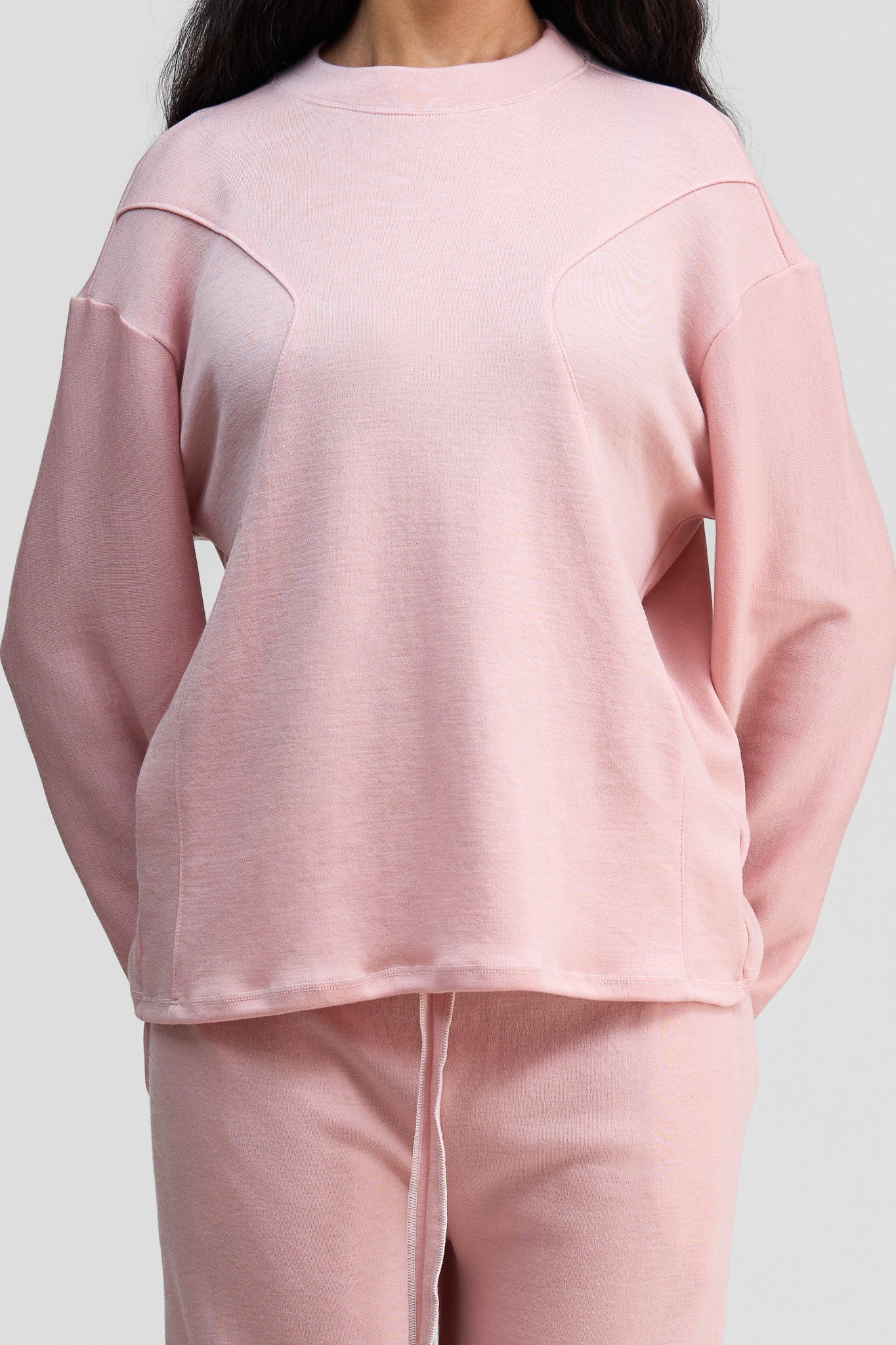 thulite pink merino wool loose shirt