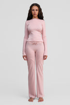 thulite pink merino wool low rise pants