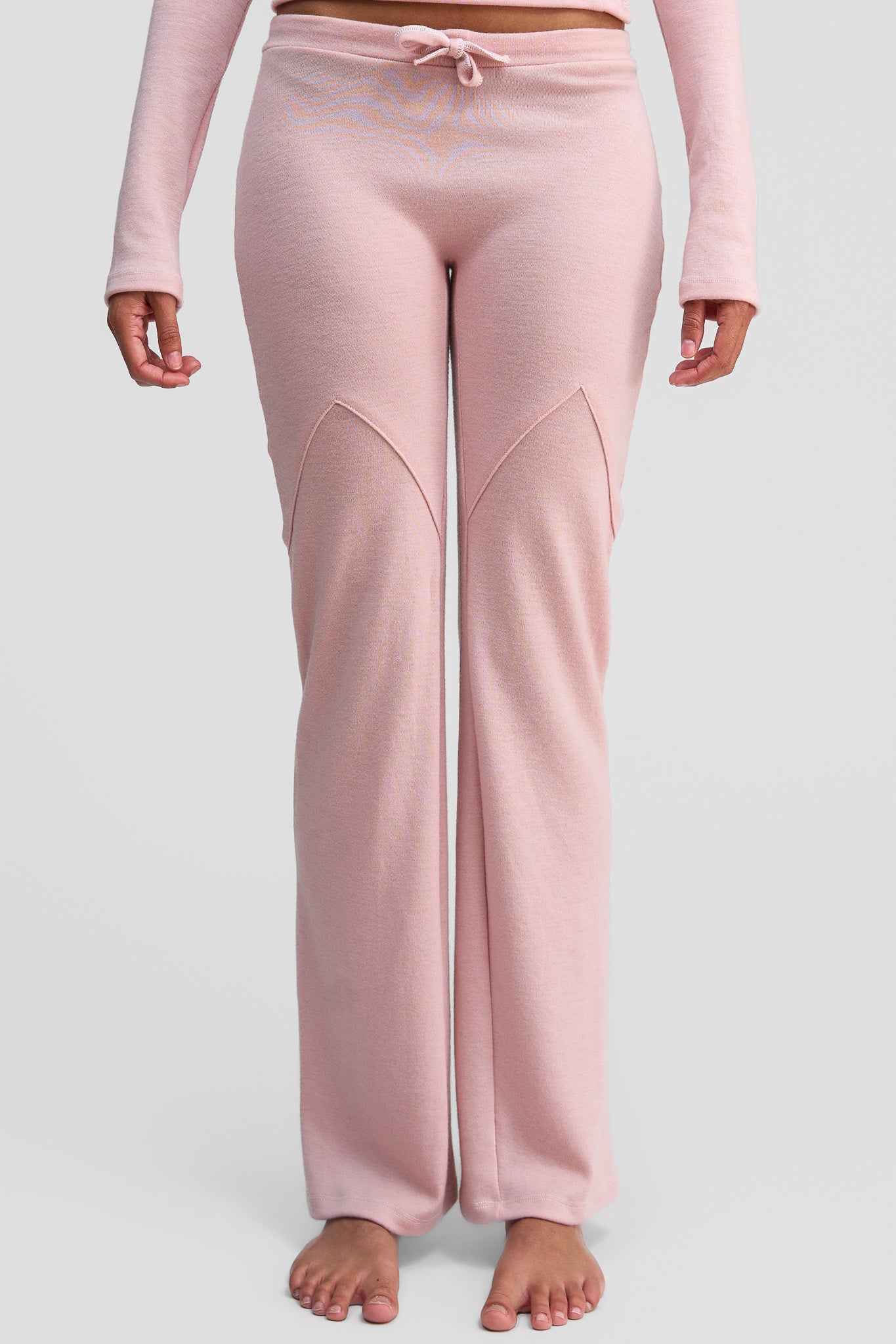 thulite pink merino wool low rise pants