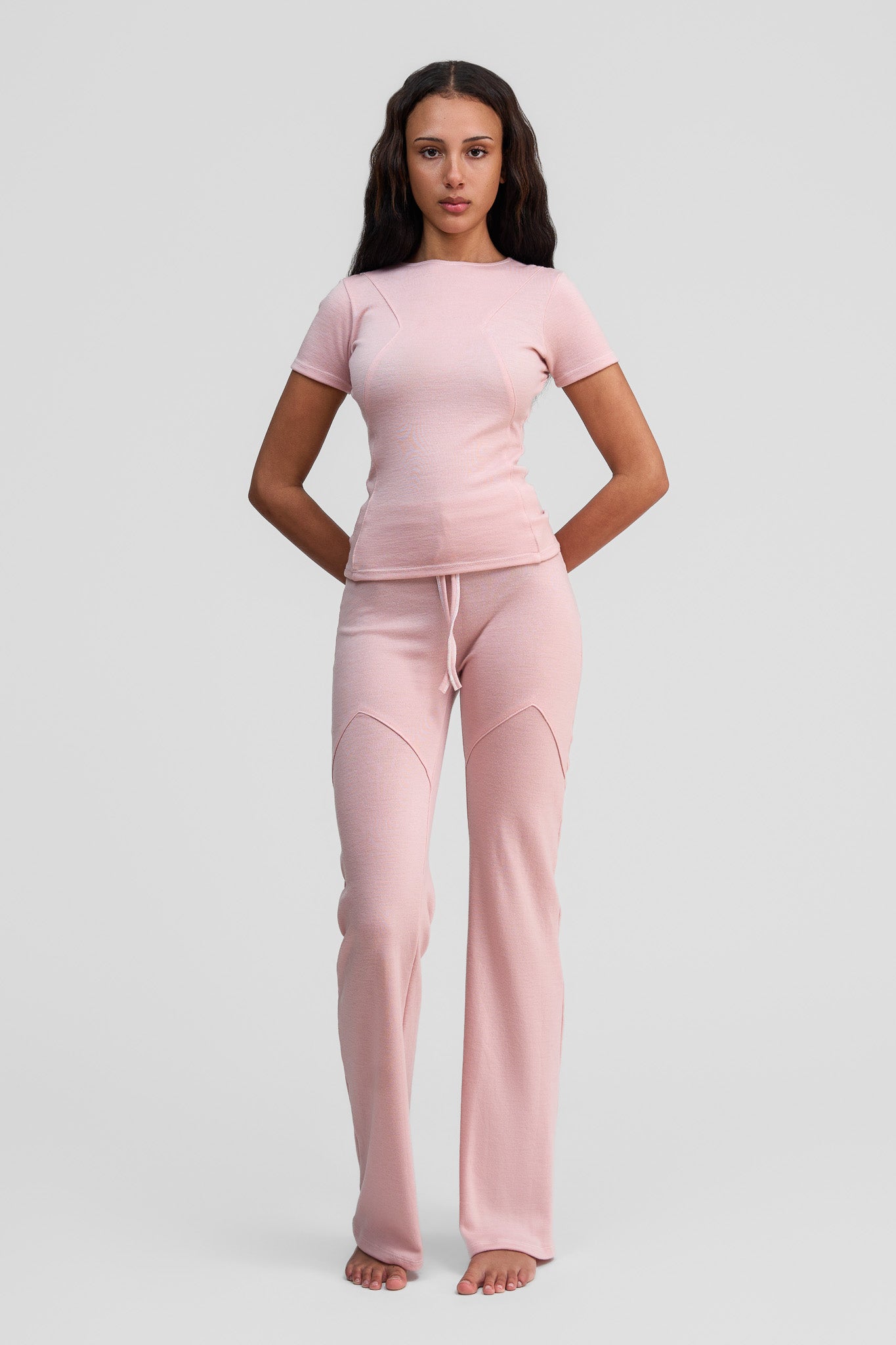 thulite pink merino wool shirt
