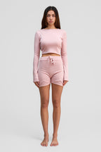 thulite pink merino wool shorts
