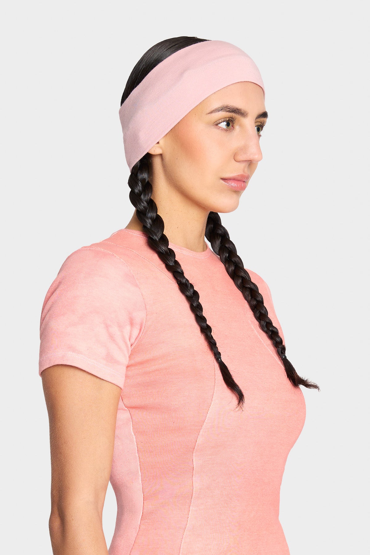 rose quartz merino wool headband