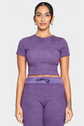 amethyst organic cotton crop shirt