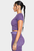 amethyst organic cotton crop shirt