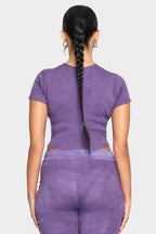 amethyst organic cotton crop shirt