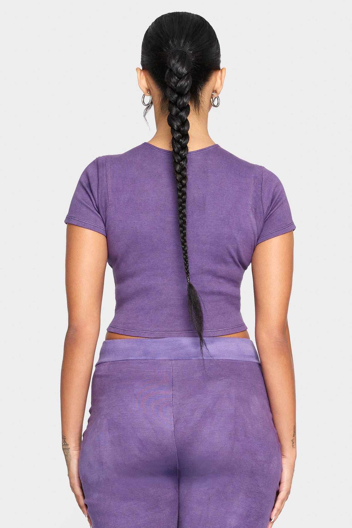 amethyst organic cotton crop shirt