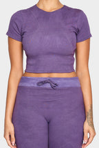 amethyst organic cotton crop shirt
