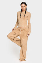 tannin brown organic cotton loose pants