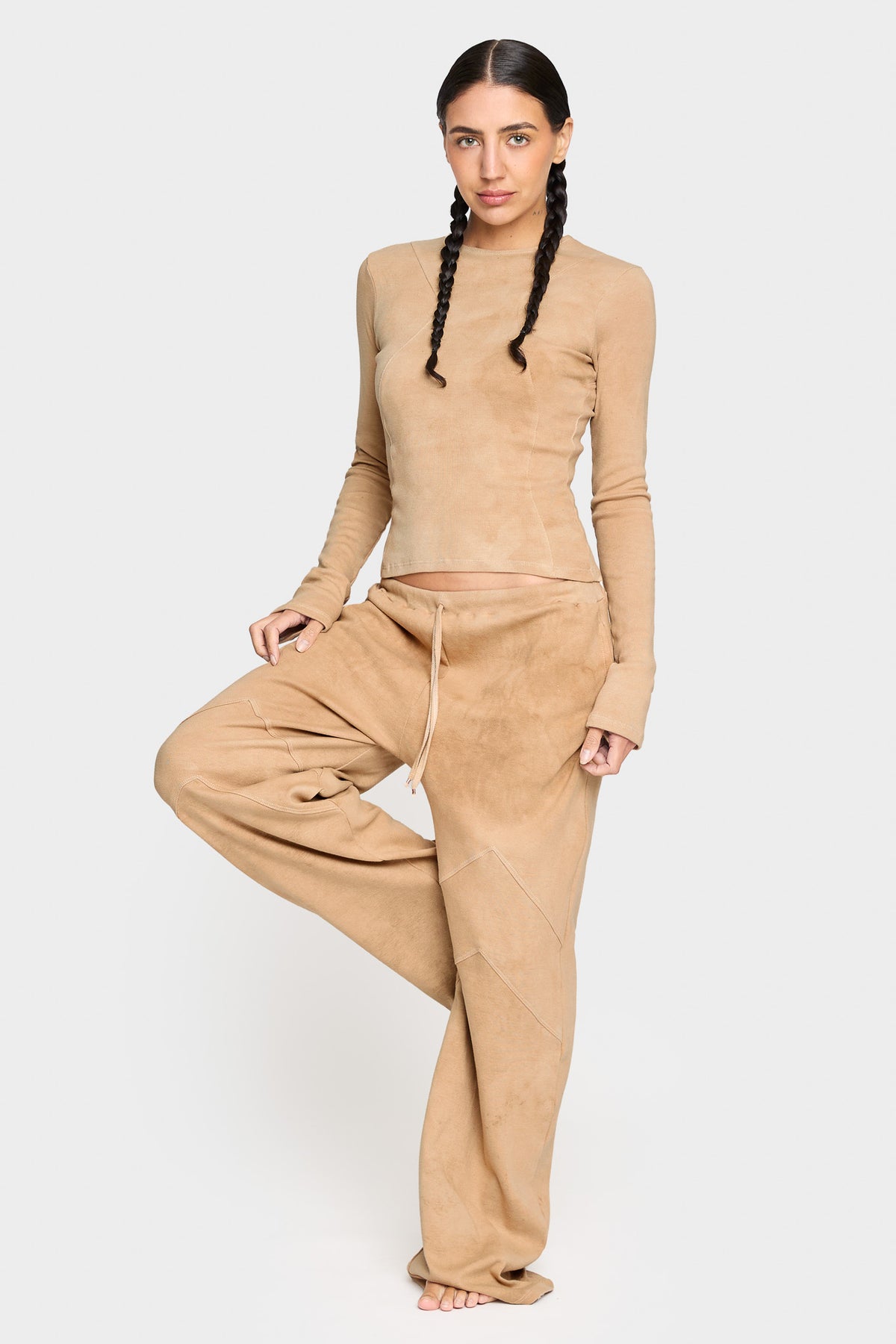 tannin brown organic cotton loose pants