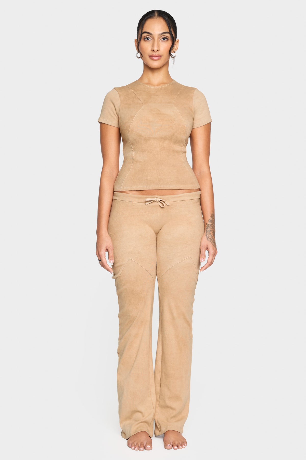 tannin brown organic cotton low rise pants