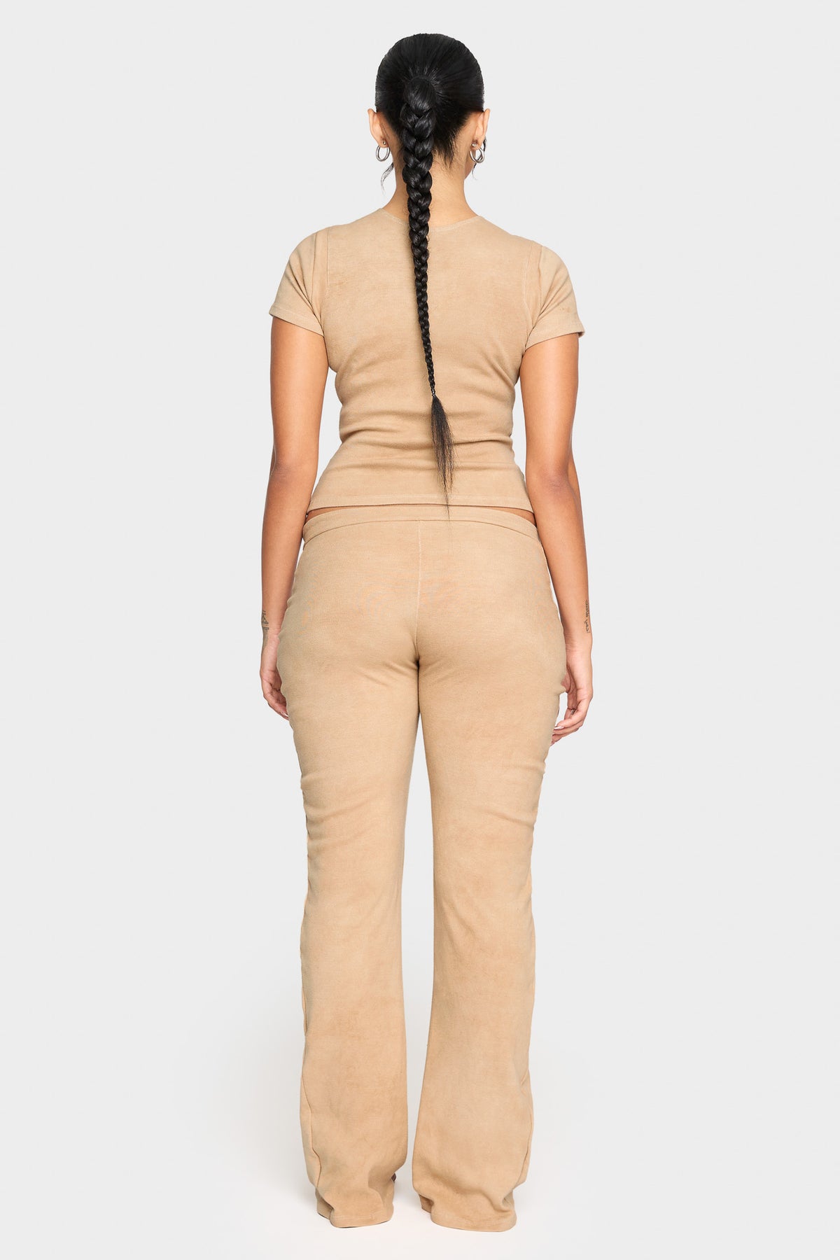 tannin brown organic cotton low rise pants