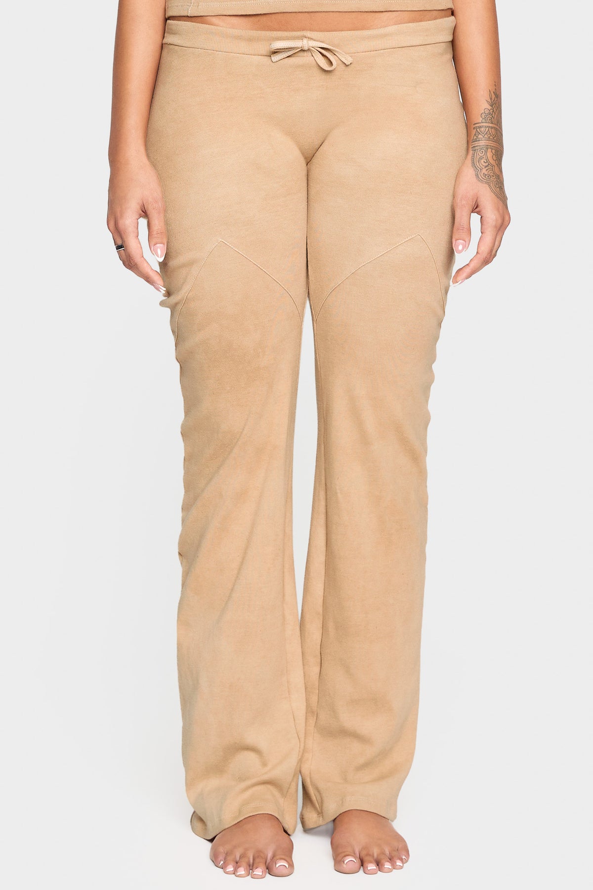 tannin brown organic cotton low rise pants
