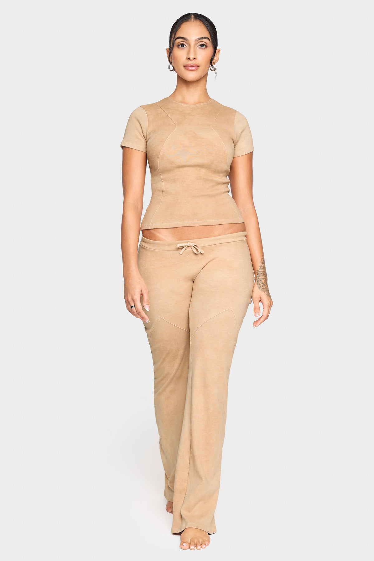tannin brown organic cotton low rise pants