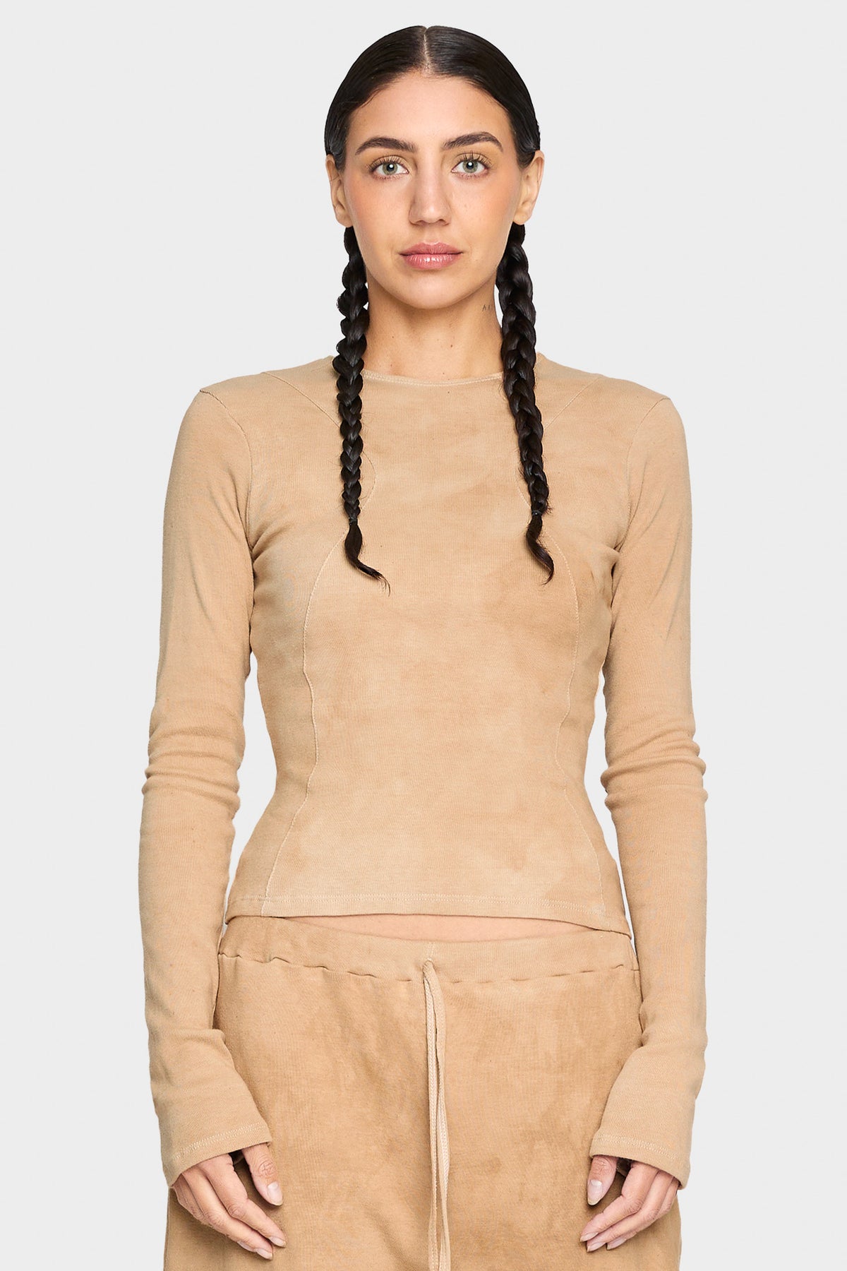 tannin brown organic cotton long sleeve shirt