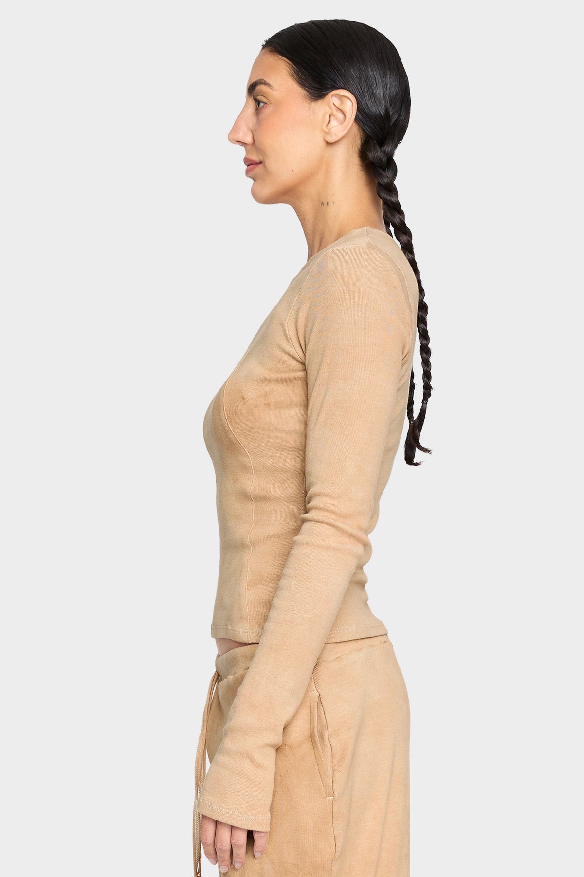 tannin brown organic cotton long sleeve shirt