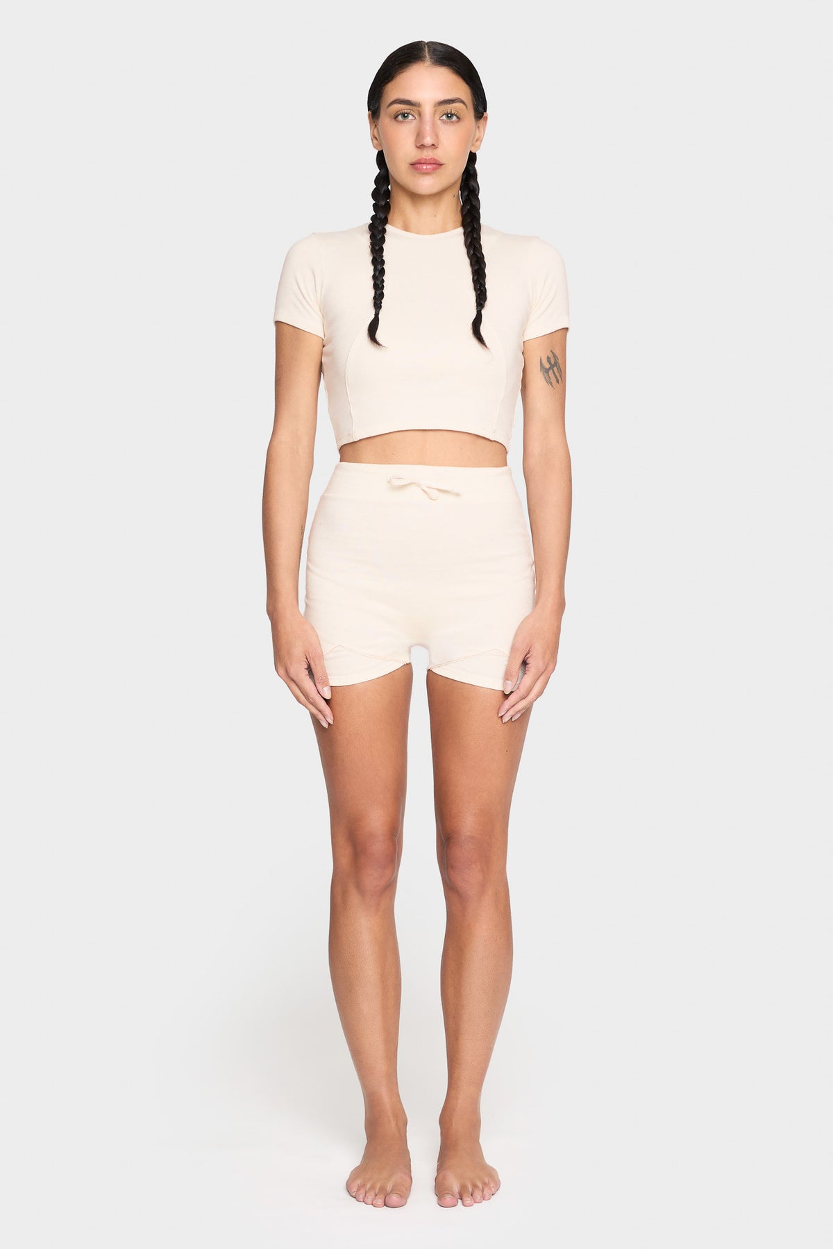 undyed organic cotton shorts