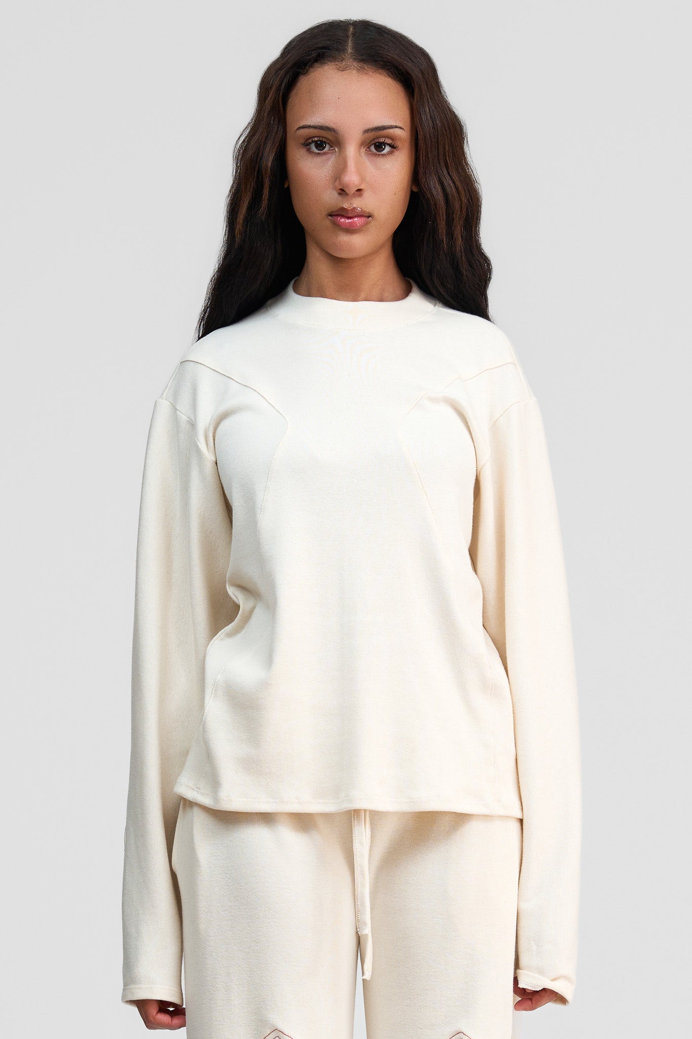 undyed organic cotton loose long sleeve shirt
