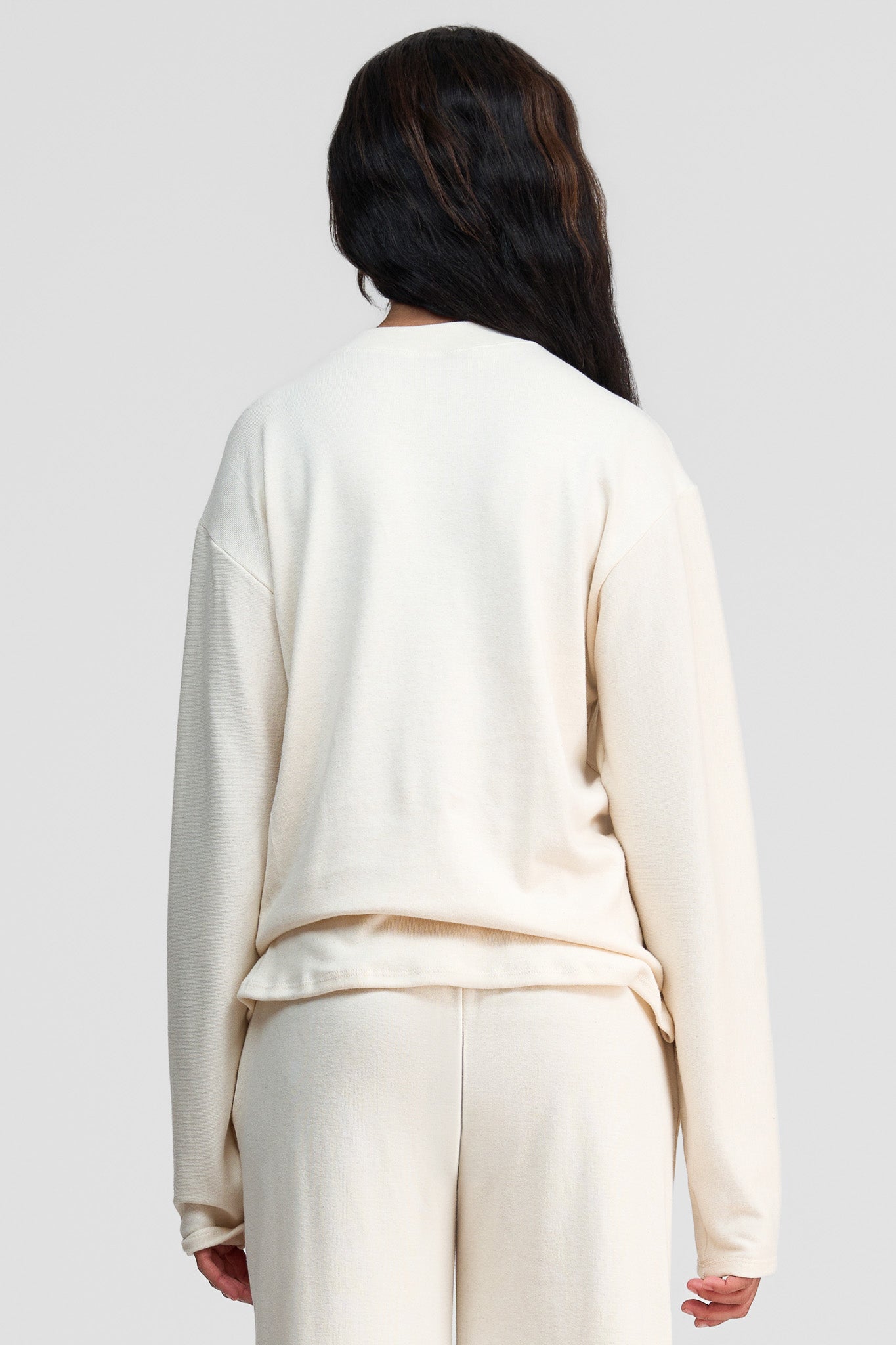 undyed organic cotton loose long sleeve shirt