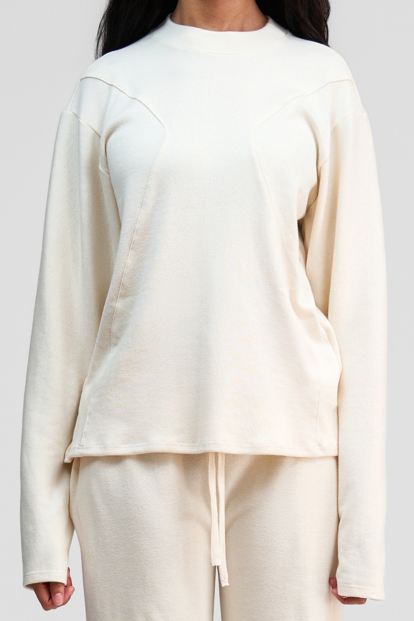undyed organic cotton loose long sleeve shirt