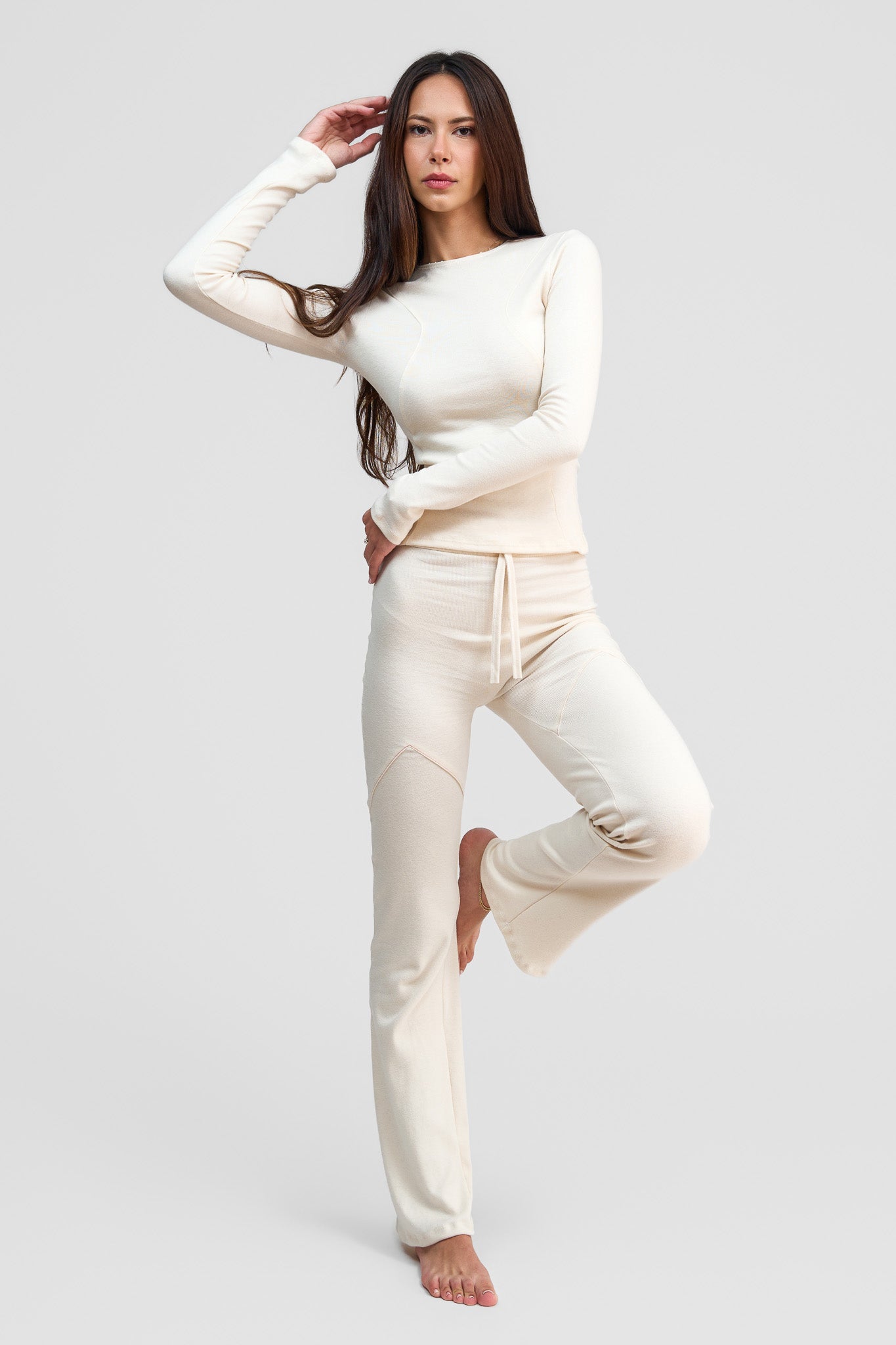 undyed organic cotton long sleeve shirt