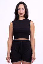 black obsidian organic cotton tank top