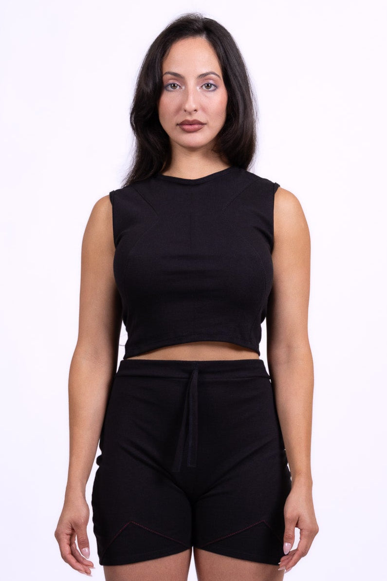 black obsidian organic cotton tank top