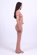 rose quartz organic cotton crop shirt