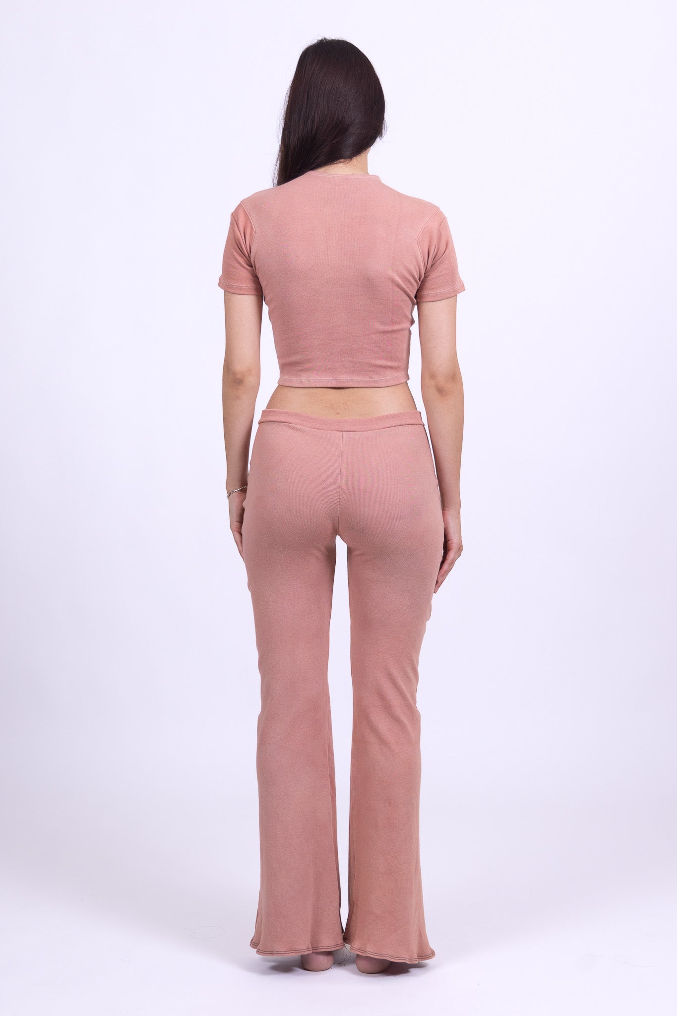 rose quartz organic cotton crop shirt