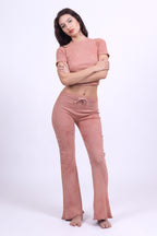 rose quartz organic cotton crop shirt